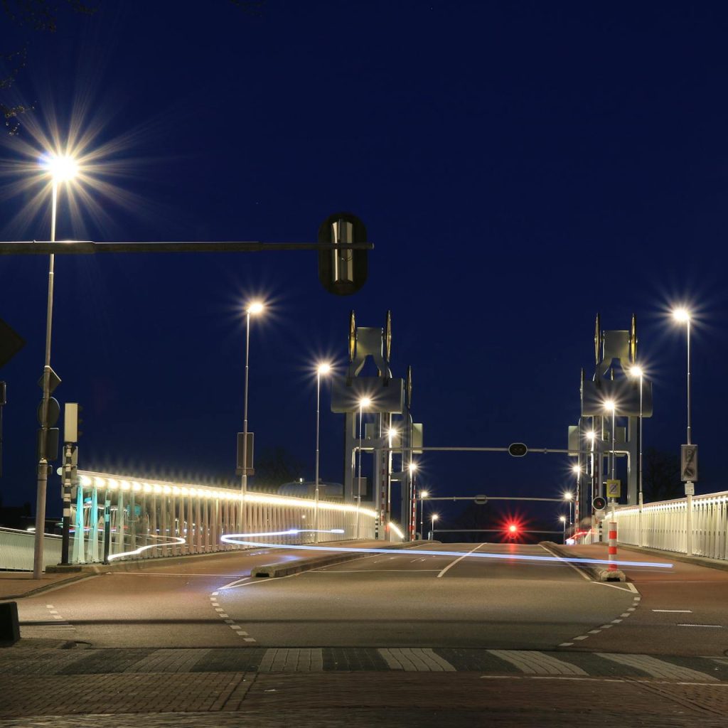 Street lights at night